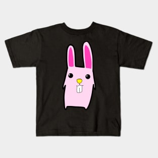 pink color bunny showing cute teeth Kids T-Shirt